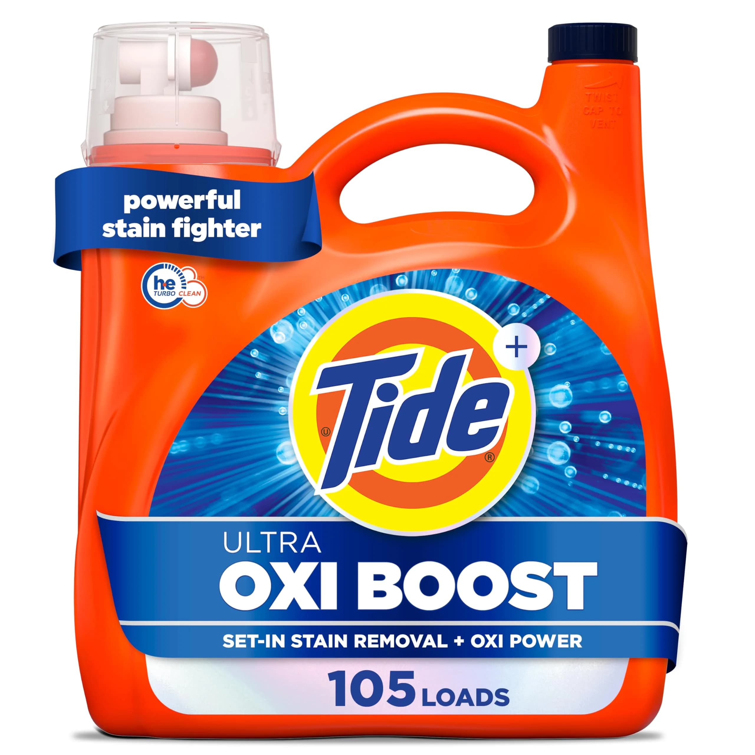 Tide Ultra Oxi Boost Liquid Laundry Detergent 148 fl oz (3.5 L) | Powerful Stain Removal with Extra Oxi - main product image