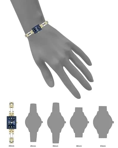 Anne Klein Women's Bracelet Watch 28mm Metal Case 8.5mm Wide Gold & Navy Sunray Dial thumbnail 2