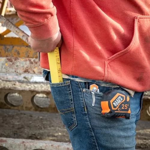 Klein Tools 6-Foot Fiberglass Folding Ruler | Brick Scale, 1/16-Inch Graduation, Outside Reading thumbnail 8