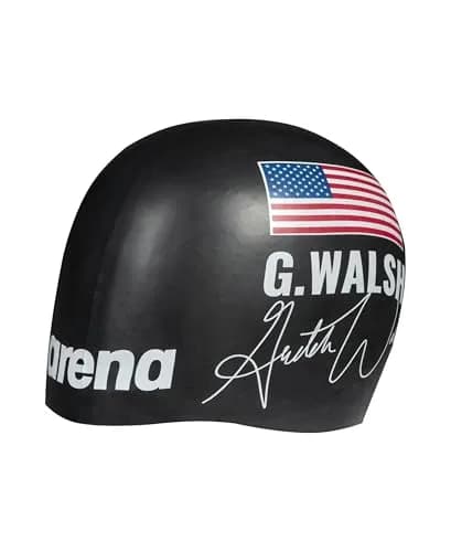 ARENA Signature Collection Gretchen Walsh Autograph Unisex Adult Molded Silicone Swim Cap | Black thumbnail 4