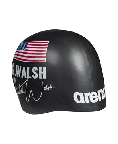 ARENA Signature Collection Gretchen Walsh Autograph Unisex Adult Molded Silicone Swim Cap | Black thumbnail 2
