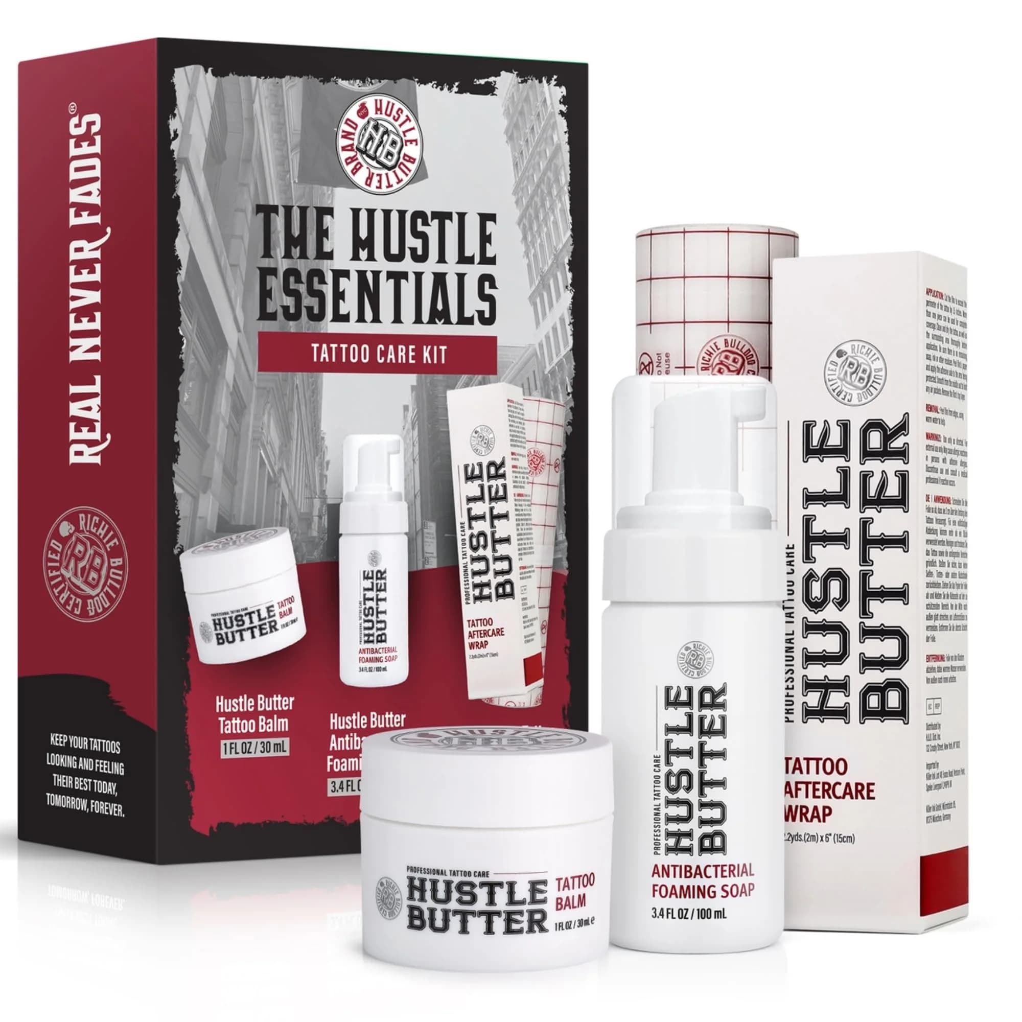 Hustle Butter Tattoo Aftercare Kit - Balm, Soap & Wrap | Hydrates & Protects New Ink - main product image