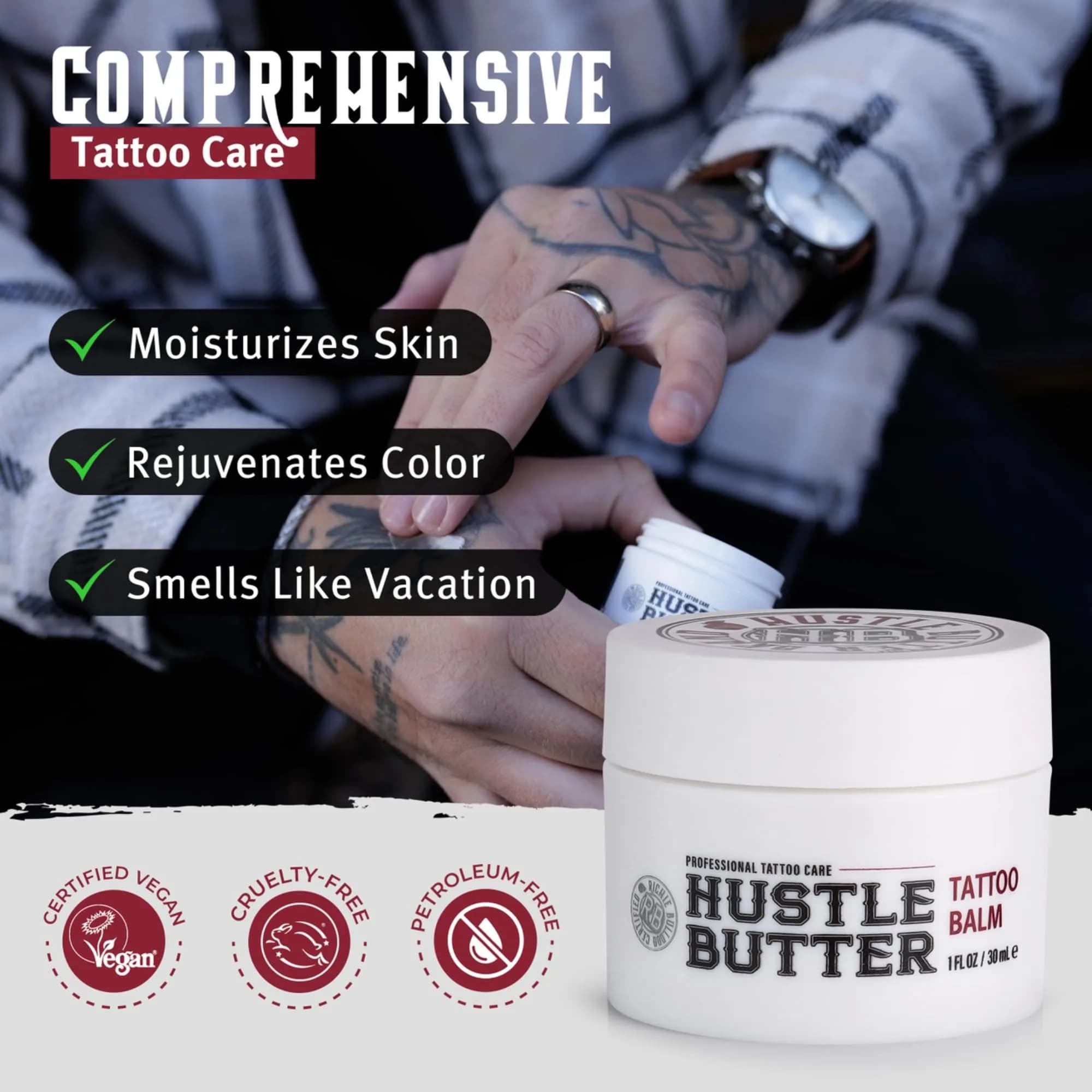 Hustle Butter Tattoo Aftercare Kit - Balm, Soap & Wrap | Hydrates & Protects New Ink - view 4