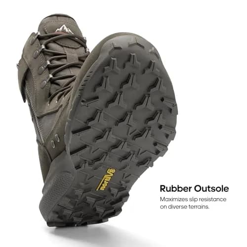 NORTIV 8 Men's Olive Tactical Military Boots, 11 US (28.1cm) | Side Zip Breathable Work & Hiking Footwear thumbnail 6