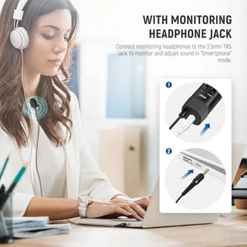 NEEWER Microphone CM10 | 360° Omnidirectional Lavalier Lapel Mic for Camera & Phone, 1.5m Cable, Low Frequency Cut, Gain Control, Monitoring Jack thumbnail 6
