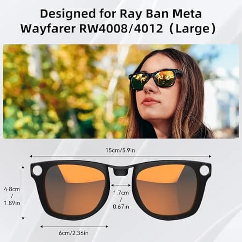 RCstyle Polarized Clip for Ray-Ban Meta Wayfarer Large 53-22 | Precise Fit & Polarized Protection thumbnail 3