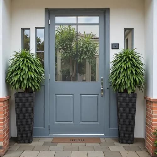 Devoko Resin 23.6'' Tall Planters Set of 2 | Modern Outdoor Taper Planters with Drainage thumbnail 6