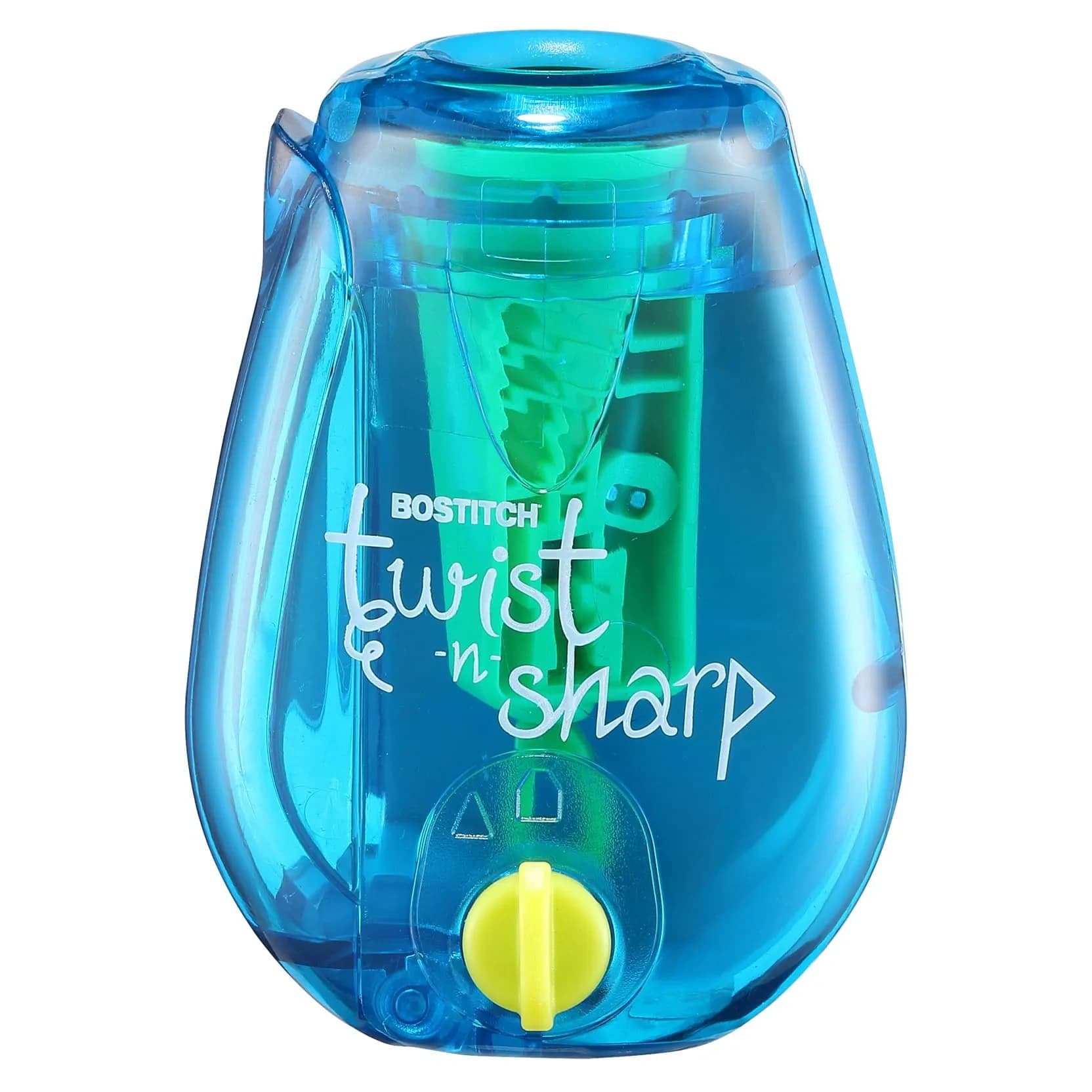 Bostitch Office Twist-n-Sharp Pencil Sharpener, Blue, 1 Unit | Customizable Tip Saver Technology