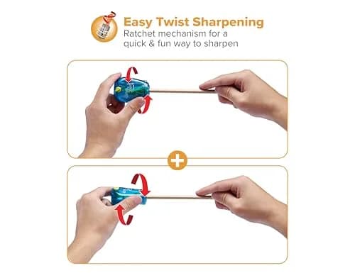 Bostitch Office Twist-n-Sharp Pencil Sharpener, Blue, 1 Unit | Customizable Tip Saver Technology thumbnail 5