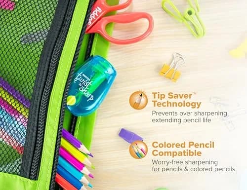 Bostitch Office Twist-n-Sharp Pencil Sharpener, Blue, 1 Unit | Customizable Tip Saver Technology thumbnail 6