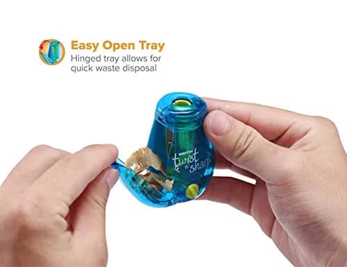 Bostitch Office Twist-n-Sharp Pencil Sharpener, Blue, 1 Unit | Customizable Tip Saver Technology thumbnail 3