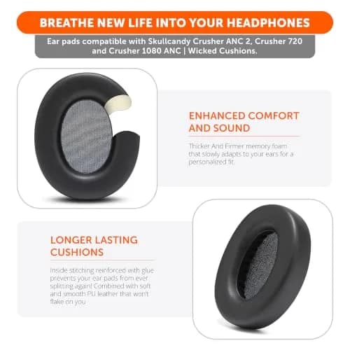 WC PadZ Crusher ANC 2 Replacement Earpads | Perfect Fit, Thick Comfort, Superior Sound (70-120 chars) thumbnail 4