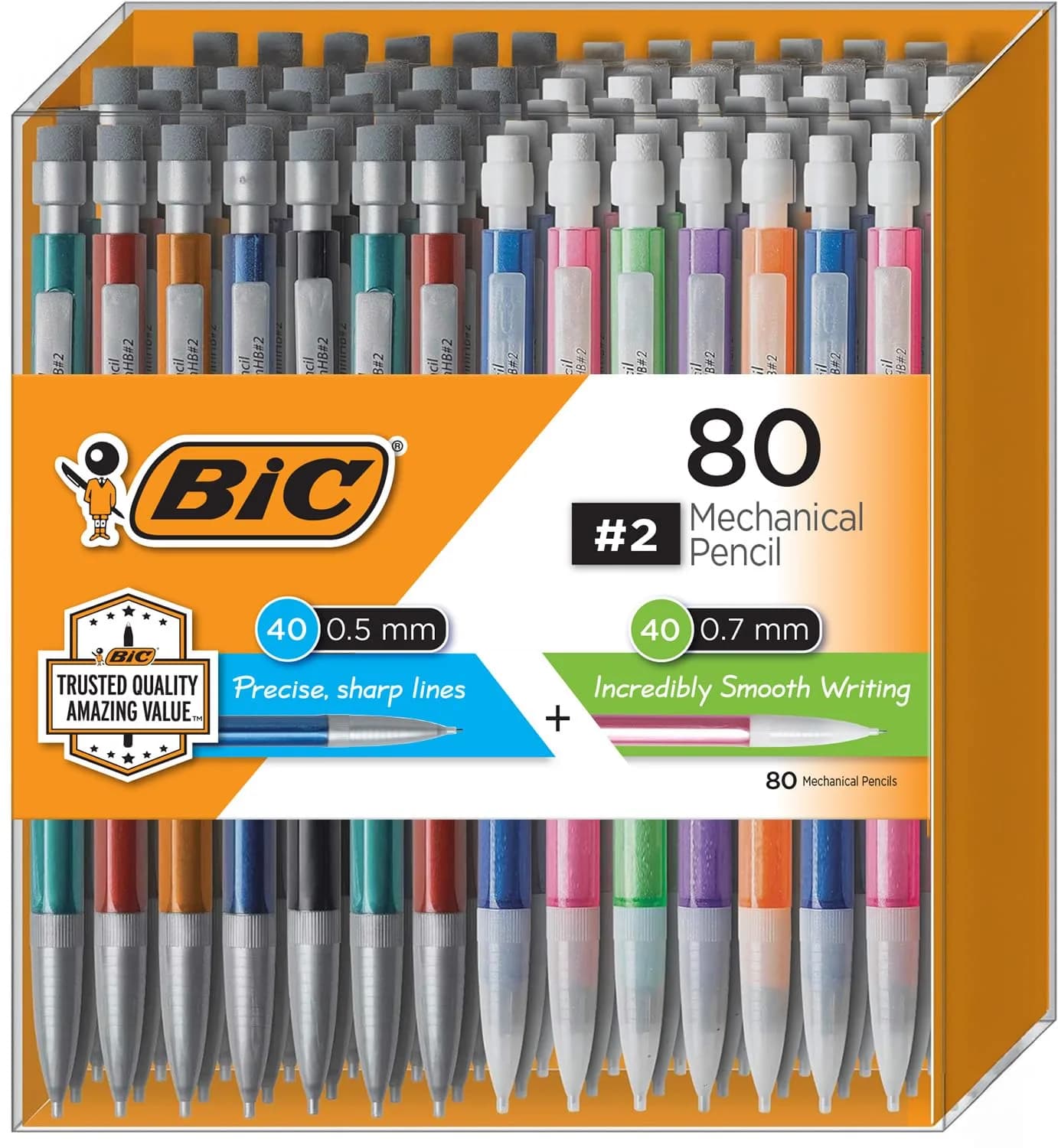 BIC Xtra-Smooth Mechanical Pencils, 0.7mm Medium Point, Pack of 80 | Smooth Writing for School & Office - main product image