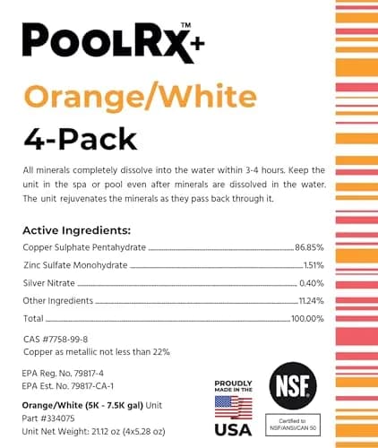 poolrx Pool Spa Water Treatment 4-Unit Pack | Up to 6-Month Algae Control for 5K-7.5K Gallons thumbnail 9