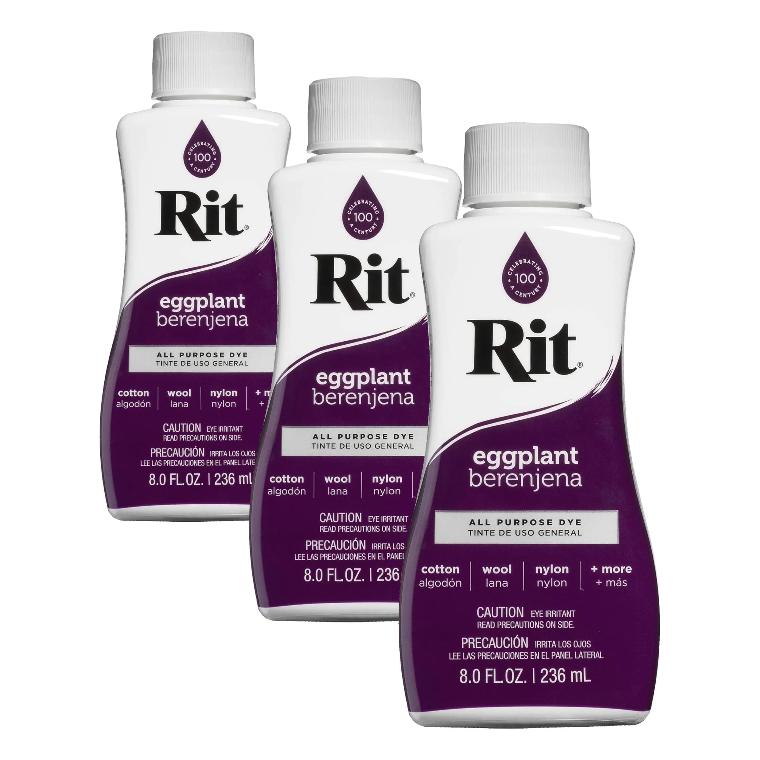 Rit Liquid Fabric Dye, Berenjena (Eggplant) - 8 Fl Oz Bottle - main product image