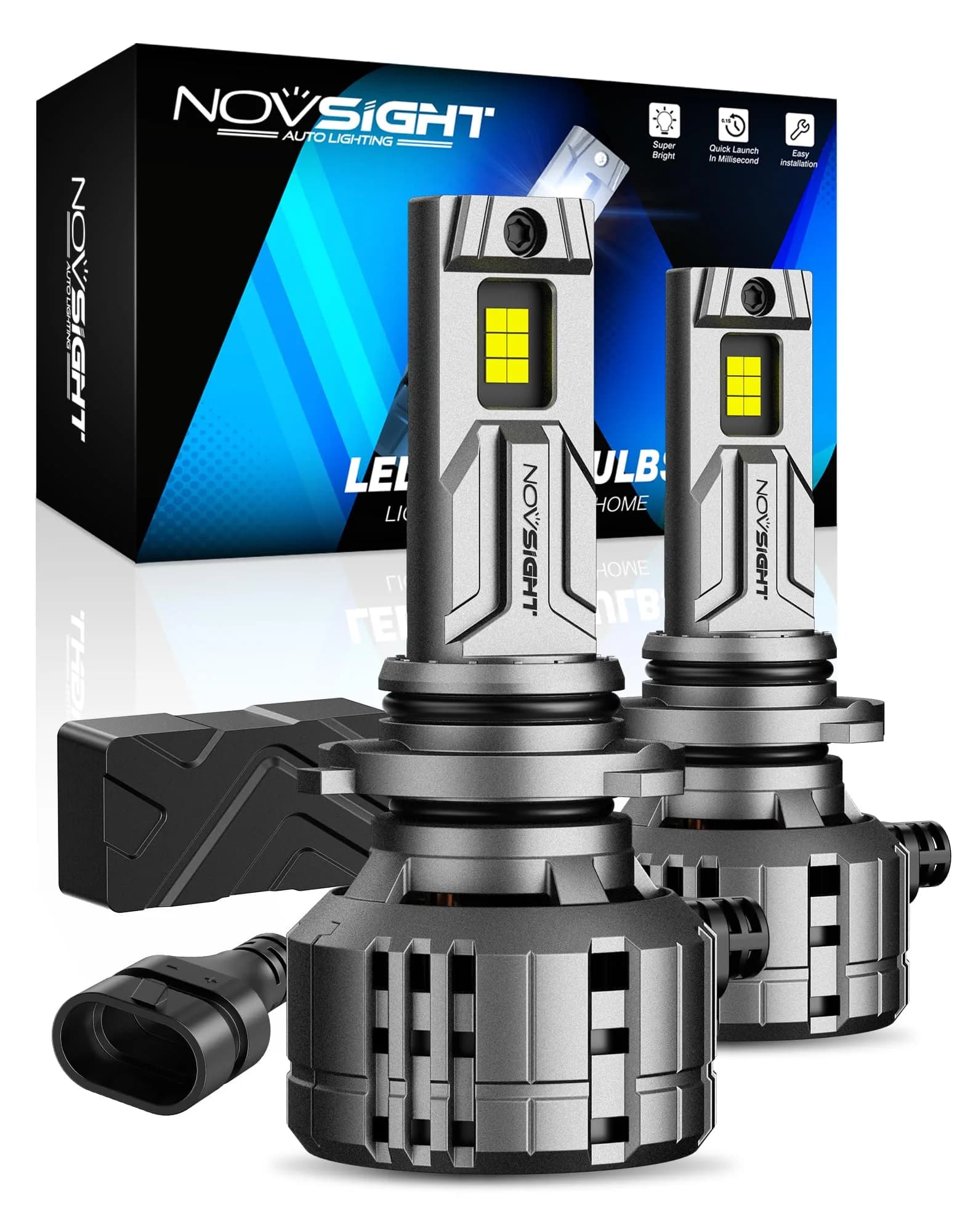 NOVSIGHT 9005 Fog Bulbs 88000LM | Ultra Bright 6500K White Light for Safe Driving - main product image