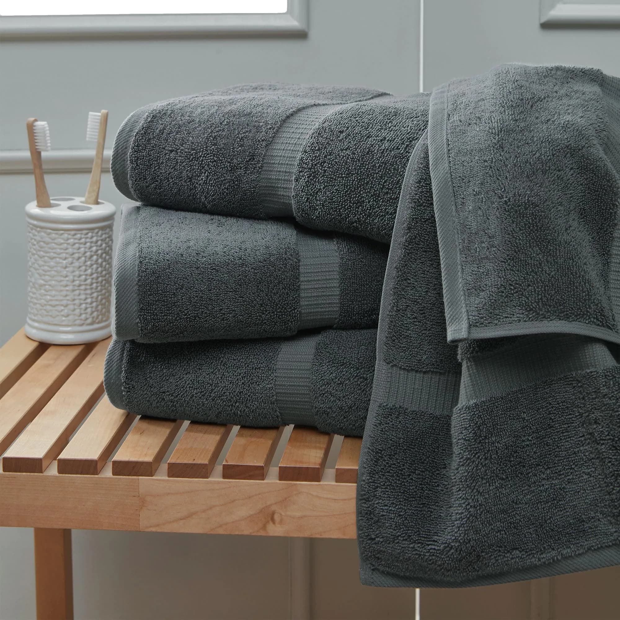 Towel Bazaar Turkish Cotton Bath Towels 27x54 Inches (4-Pack, Dark Gray) | Premium Long-Staple Fibre - view 2