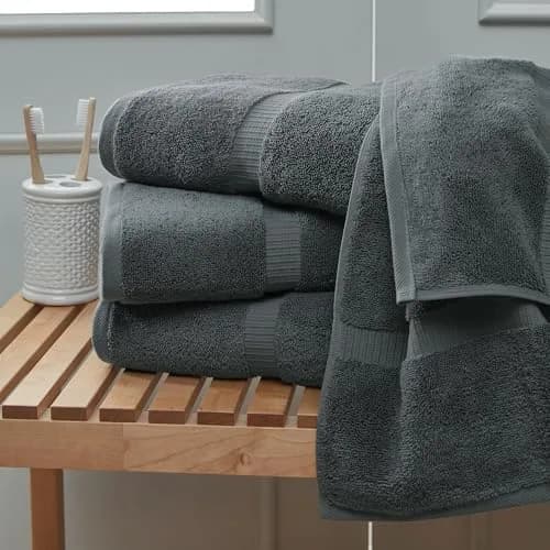 Towel Bazaar Turkish Cotton Bath Towels 27x54 Inches (4-Pack, Dark Gray) | Premium Long-Staple Fibre thumbnail 2