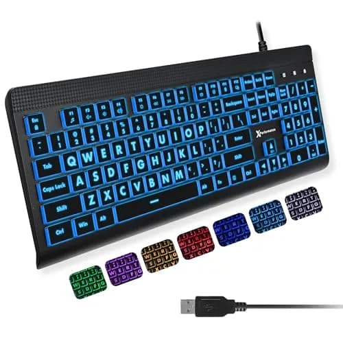 X9 Performance Large Print Backlit Keyboard | Oversized Big Letters for Seniors & Beginners thumbnail 1