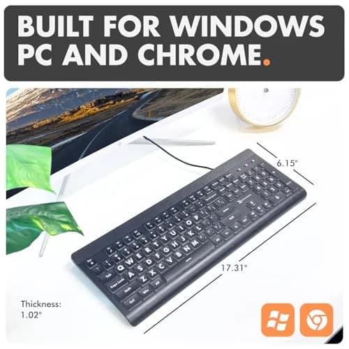 X9 Performance Large Print Backlit Keyboard | Oversized Big Letters for Seniors & Beginners thumbnail 7