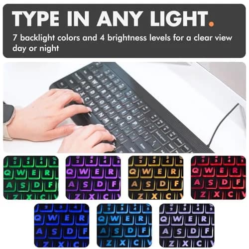X9 Performance Large Print Backlit Keyboard | Oversized Big Letters for Seniors & Beginners thumbnail 3