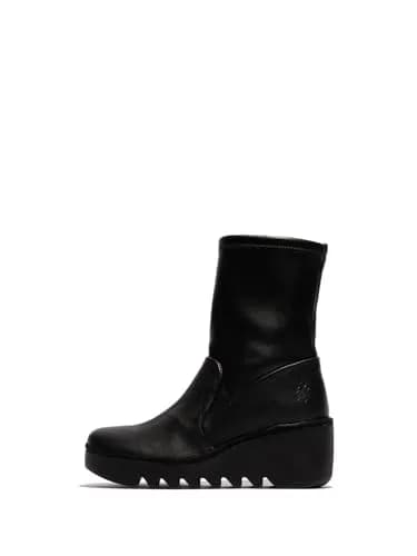 FLY London Womens Boik602Fly Black 7-7.5 | Unique wedge heel style, waterproof leather, Portugal-made thumbnail 1