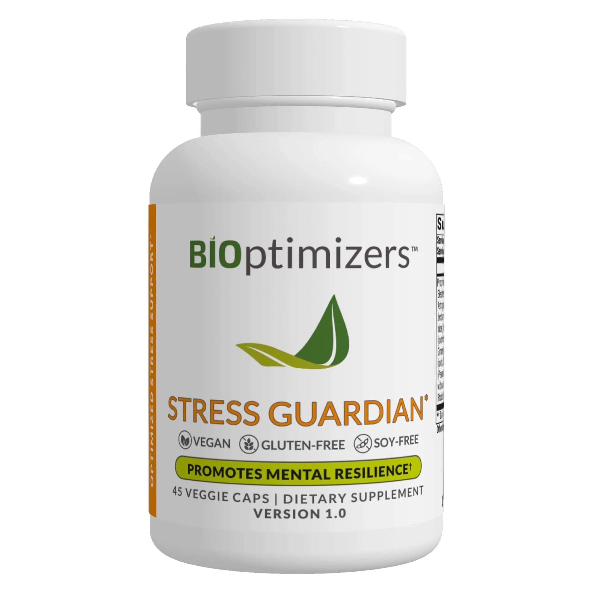 BIOptimizers Stress Guardian Stress Support Supplement 45 Capsules | Resilience & Restful Sleep - main product image