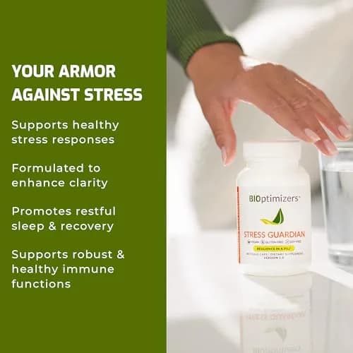 BIOptimizers Stress Guardian Stress Support Supplement 45 Capsules | Resilience & Restful Sleep thumbnail 3
