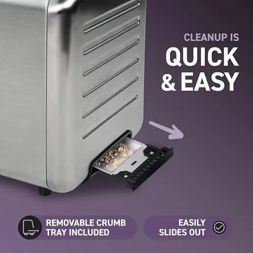 Nostalgia Inspirex Touch Screen Toaster - 2 Slice Extra-Wide Slots | 5 Bread Types & 6 Browning Levels thumbnail 4