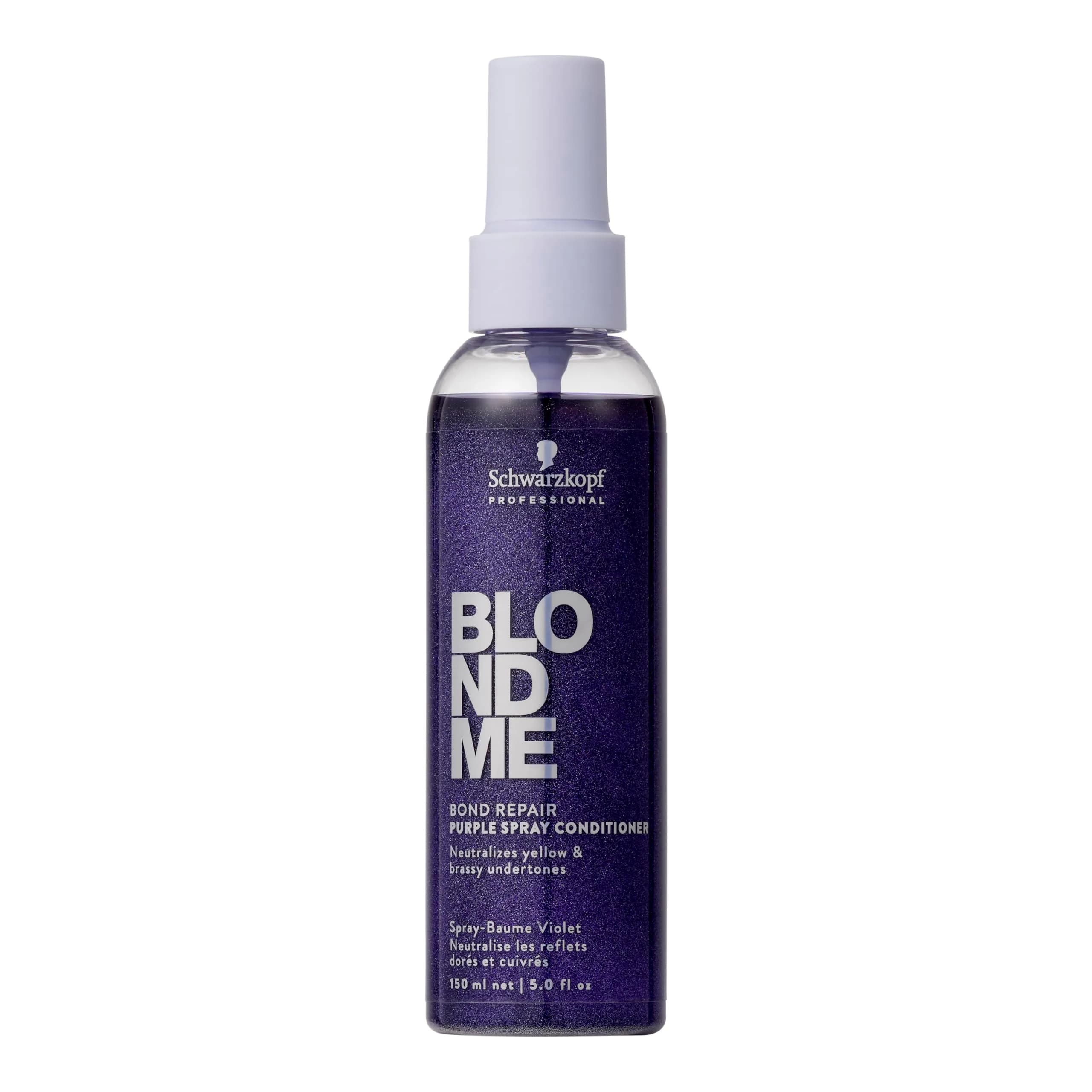 BlondMe Bond Repair Purple Spray Conditioner 5 Fl Oz | Neutralizes Yellow & Brassy Tones | Strengthens & Repairs Blonde Hair