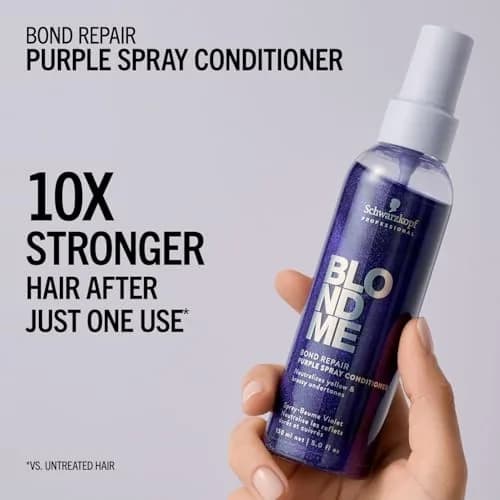 BlondMe Bond Repair Purple Spray Conditioner 5 Fl Oz | Neutralizes Yellow & Brassy Tones | Strengthens & Repairs Blonde Hair thumbnail 3