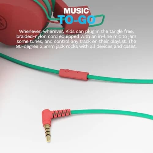 JLab JBuddies Studio Wired Kids Headphones with Mic, Volume Limiter, Foldable, Adjustable, Peach | Safe 85dB Listening for Ages 6+ thumbnail 6