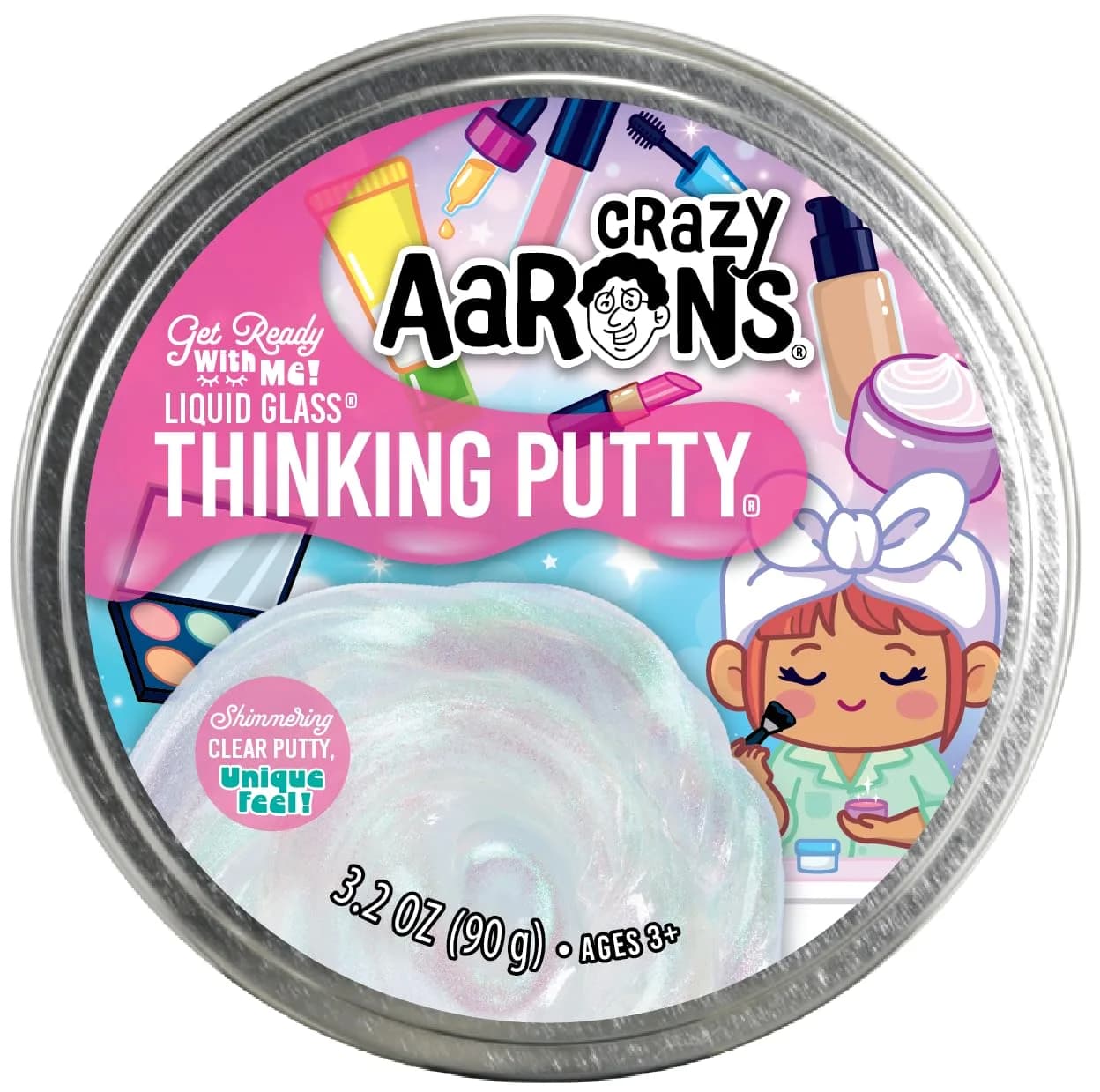 Crazy Aaron's Get Ready with Me Thinking Putty 95ml (3.2 oz) | Sparkly Color-Shifting Toy - main product image