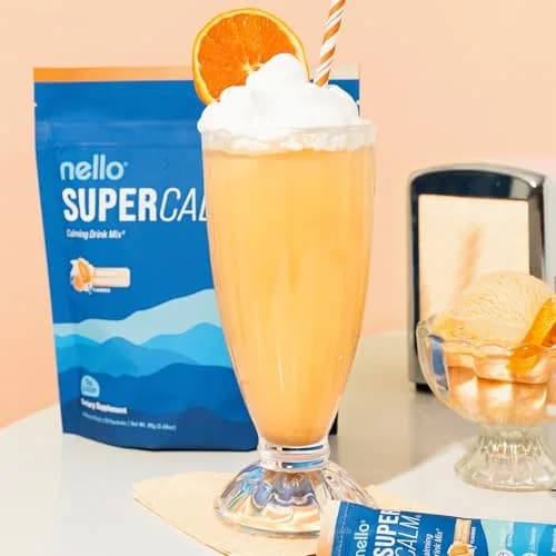 Nello Supercalm Powdered Drink Mix Orange Creamsicle 20 Servings (3 oz) | Cortisol Reducer & Sleep Aid with L-Theanine, Ashwagandha, Magnesium, Vitamin D thumbnail 4