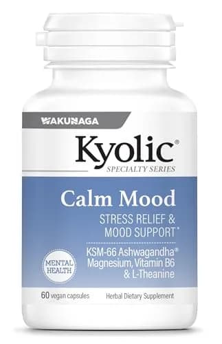 Kyolic Specialty Series Calm Mood Capsules 60 Count (1.5 oz) | Stress Relief & Mood Support with KSM-66 Ashwagandha thumbnail 1