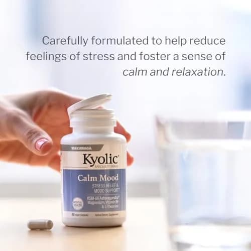 Kyolic Specialty Series Calm Mood Capsules 60 Count (1.5 oz) | Stress Relief & Mood Support with KSM-66 Ashwagandha thumbnail 2