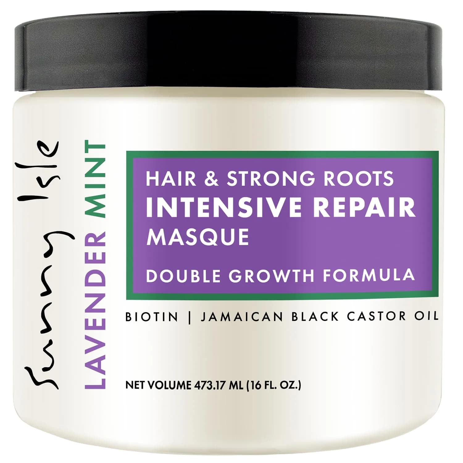 Sunny Isle Lavender Mint Hair & Strong Roots Intensive Repair Masque 16oz | Deep Nourishing Treatment for Damaged Hair