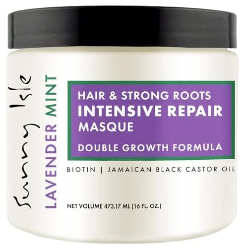 Sunny Isle Lavender Mint Hair & Strong Roots Intensive Repair Masque 16oz | Deep Nourishing Treatment for Damaged Hair thumbnail 1