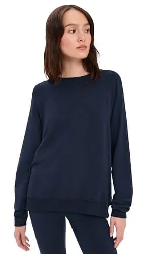 SPLITS59 Fleece Sweatshirt Medium Indigo | Lightweight stretch fleece, crew neck, oversized fit for women in India thumbnail 1