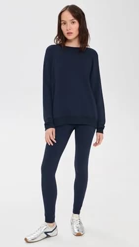 SPLITS59 Fleece Sweatshirt Medium Indigo | Lightweight stretch fleece, crew neck, oversized fit for women in India thumbnail 5