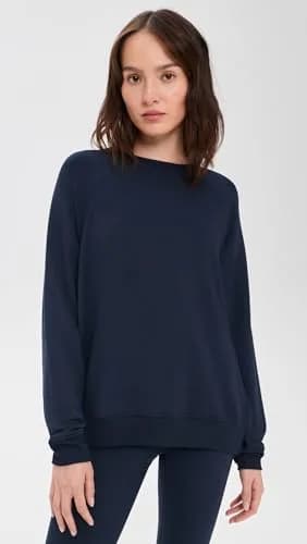 SPLITS59 Fleece Sweatshirt Medium Indigo | Lightweight stretch fleece, crew neck, oversized fit for women in India thumbnail 2