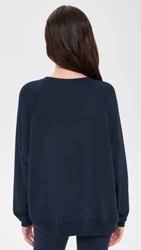 SPLITS59 Fleece Sweatshirt Medium Indigo | Lightweight stretch fleece, crew neck, oversized fit for women in India thumbnail 3