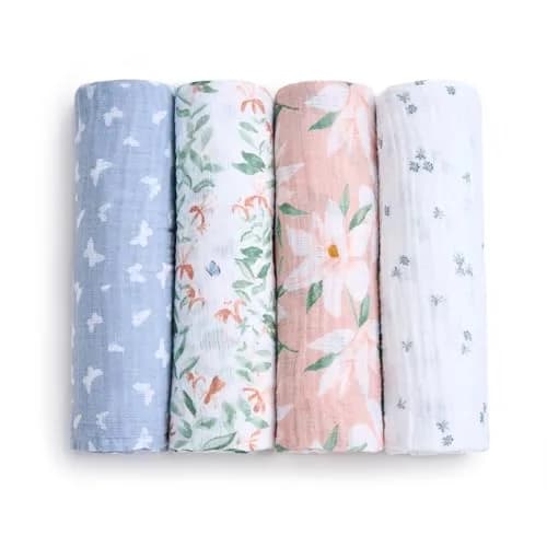 aden + anais Essentials Cotton Muslin Swaddle, 44x44 Inches | Breathable Baby Blanket for Newborns & Infants thumbnail 1