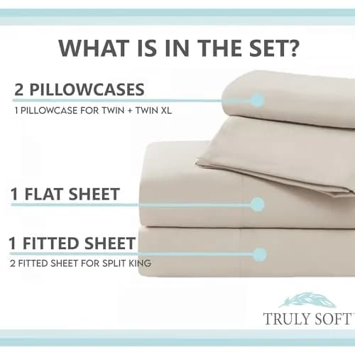 TRULY SOFT Green Solid Blue Full 4 Piece Sheet Set | Eco-Friendly Recycled Polyester (120c) thumbnail 8