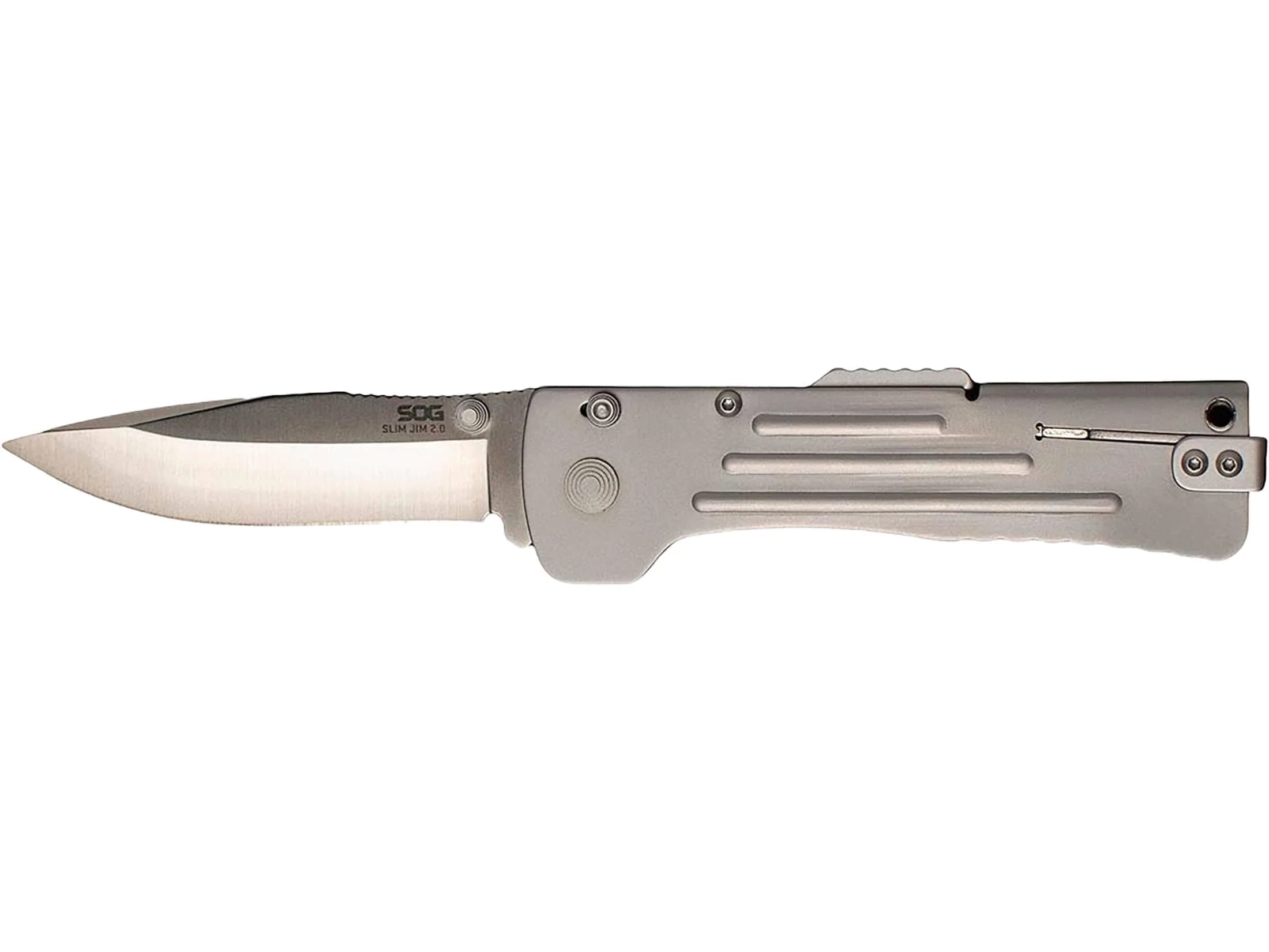 SOG Slim Jim 2.0 Folding Knife 3.18" Blade Satin Handle | Lockback, Durable AUS 8 Steel