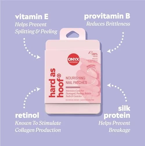 Onyx Professional Hard as Hoof Nail Repair Patches 20 Count | Overnight Nail & Cuticle Strengthening Treatment thumbnail 3