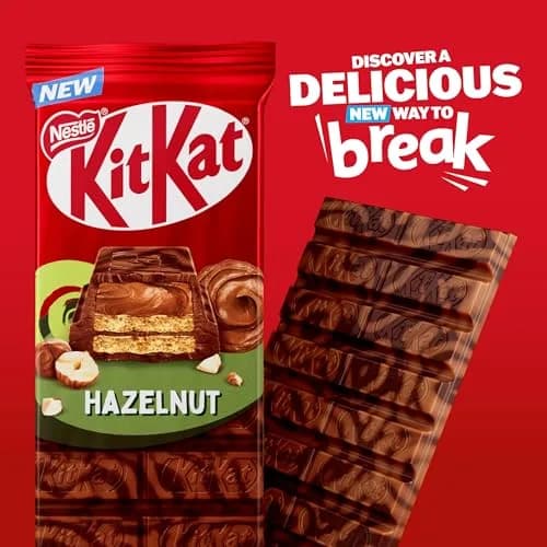 Kit Kat Hazelnut Sharing Block 99g | Crispy wafer, hazelnut filling, chocolate swirl | Supports cocoa farmers & environment thumbnail 2
