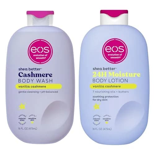 EOS Shea Better Body Lotion+ Body Wash, Vanilla Cashmere | 16 Fl Oz (Pack of 2) | All-Day Hydration thumbnail 1