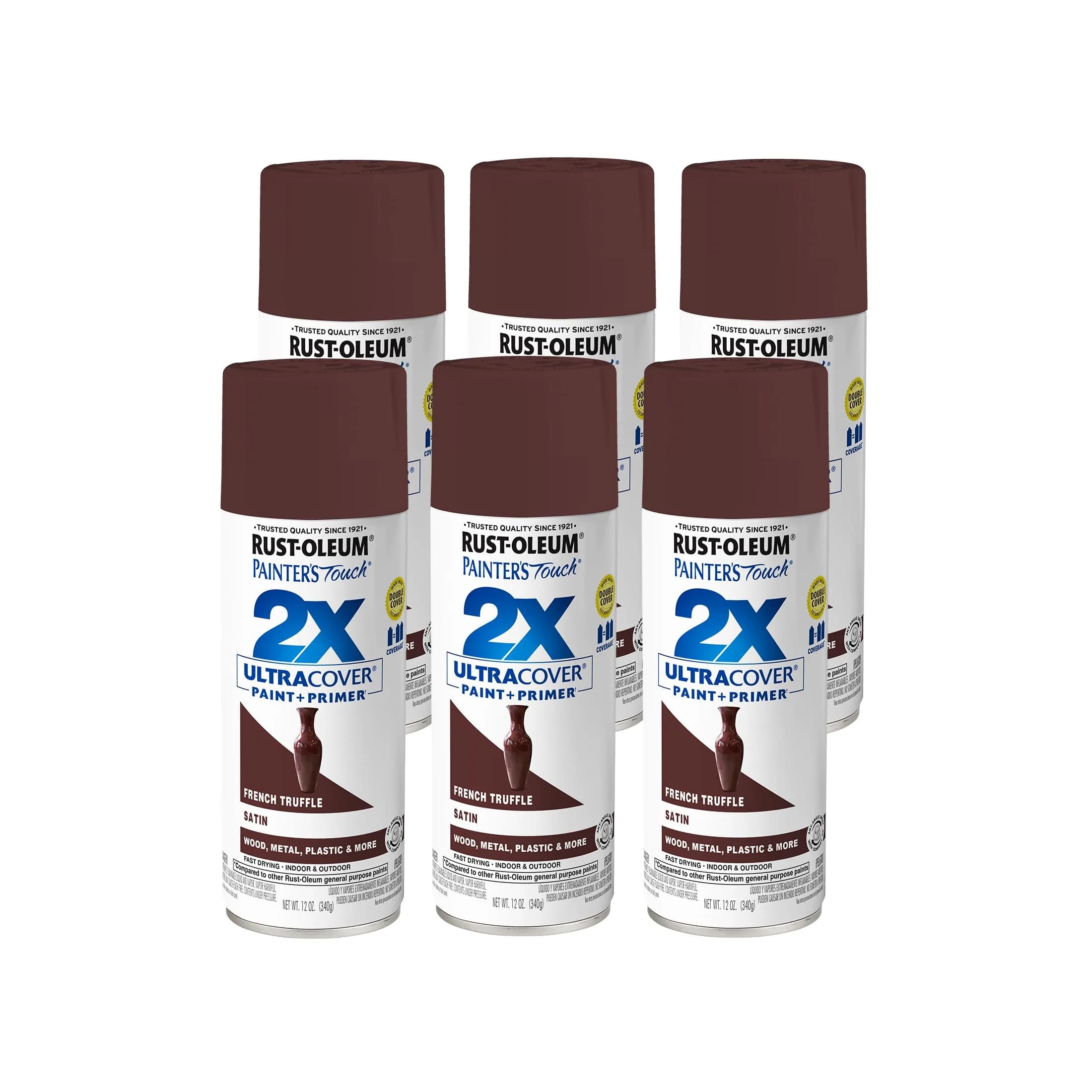 Rust-Oleum Painter's Touch 2X Satin French Truffle Spray Paint, 340g (12 Oz) - Indoor/Outdoor - main product image