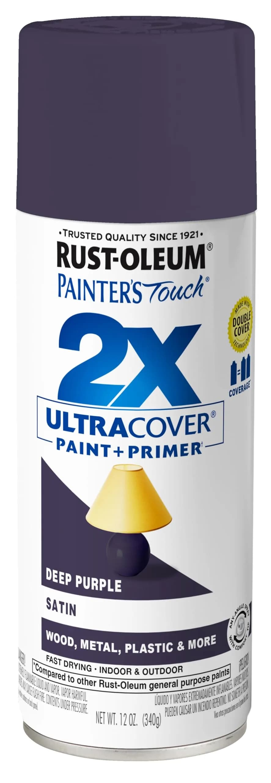 Rust-Oleum Painter's Touch 2X Satin Deep Purple Spray Paint, 340g (12 Oz) - main product image